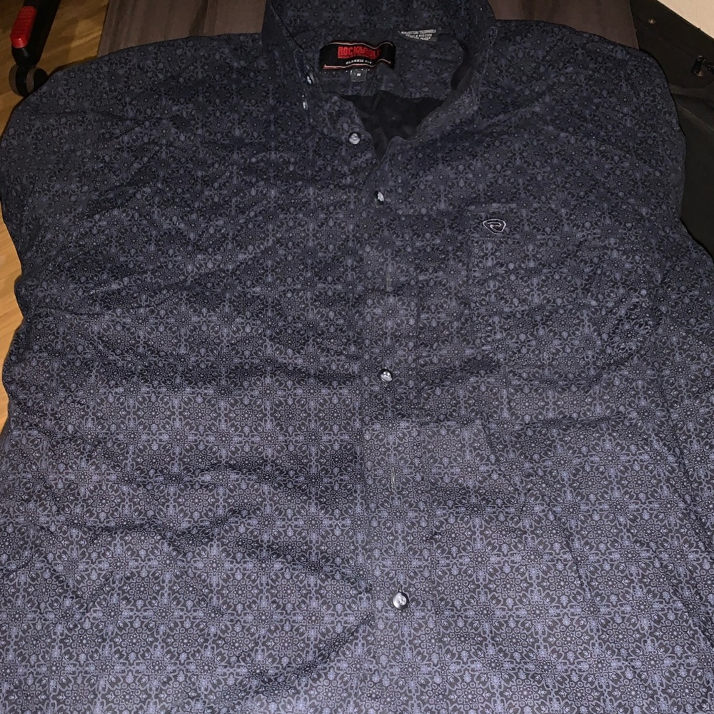 Rock and Roll Denim Shirt Men M Black